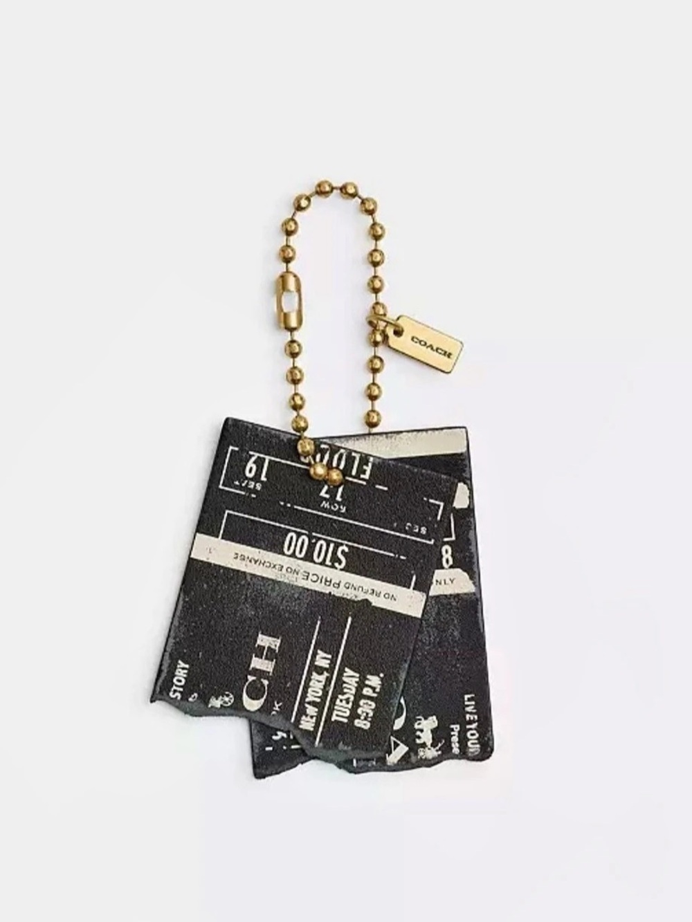 Coach Black & Gold Keychain Tag